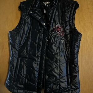 Harley-Davidson Black Quilted Women's Vest with Embroidered Crest